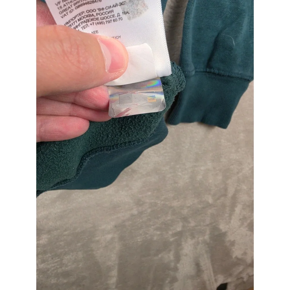 The North Face Hoodie Mens M Green Blue Box Logo Graphic Pullover Sweatshirt
